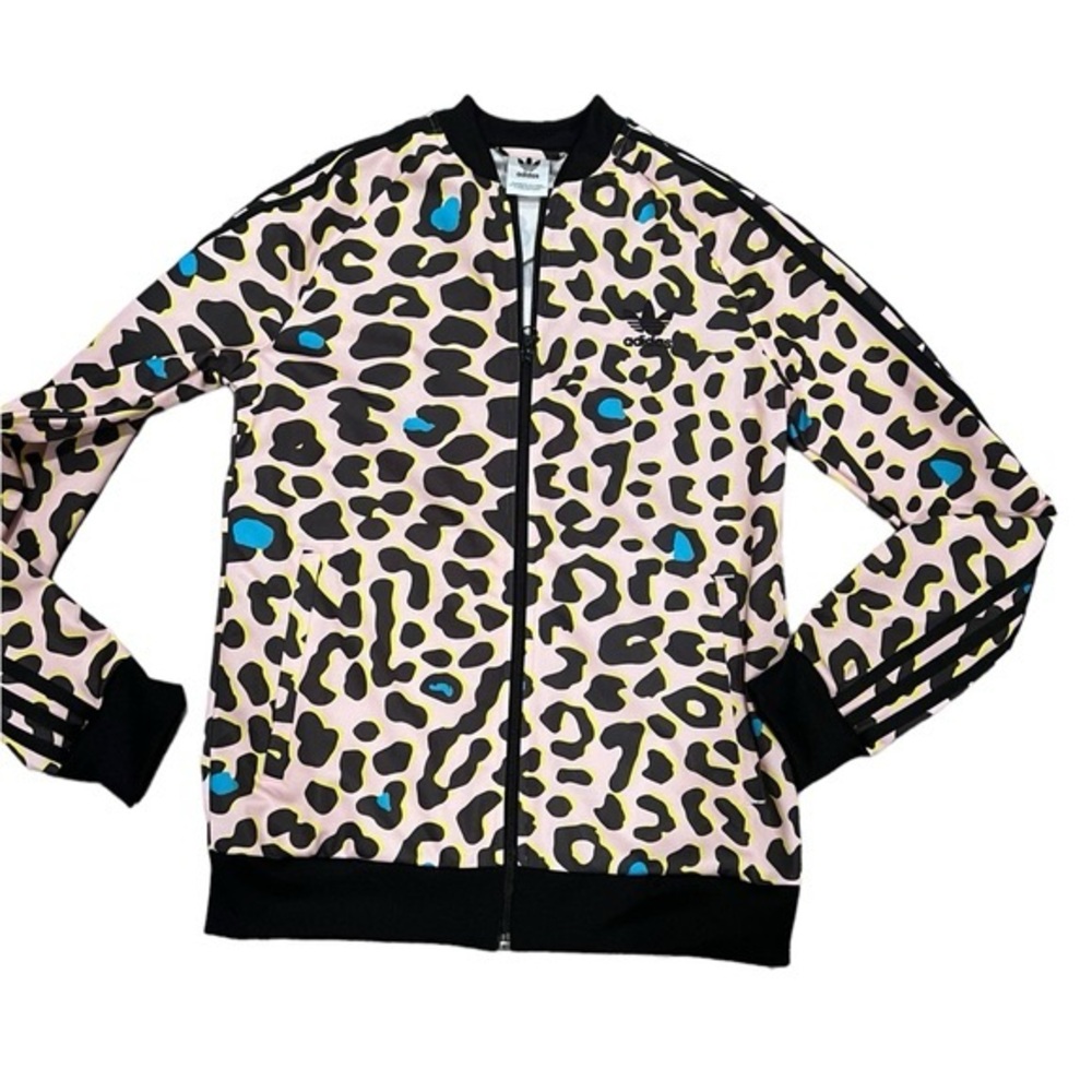 Adidas Originals Kids LZ Leopard Print SST Superstar Track Jacket size 11/12